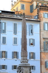 Fototapeta na wymiar Piazza della Rotonda Square Obelisk and Historic Buildings in Rome, Italy