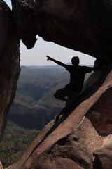 Obraz premium climber on a cliff