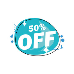 fifty percentage off sign