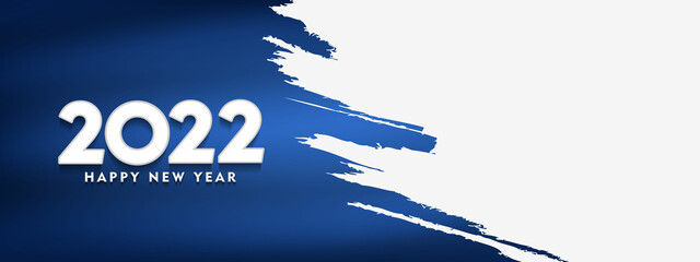 2022 numbers. Happy New Year brush design greeting card. Vector illustration