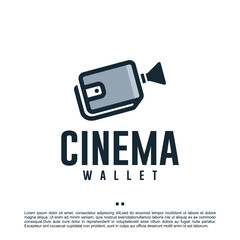 cinema wallet ,service ,payment , logo design template