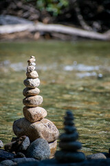 Fototapeta na wymiar Balanced Rocks on the River
