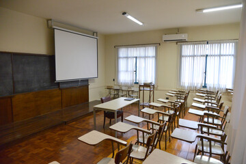 empty classroom university or collage back to school concept