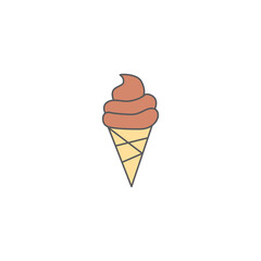 Cone ice cream, dessert ice sweet icon symbol in color icon, isolated on white background