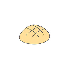 bakery, bun icon symbol in color icon, isolated on white background