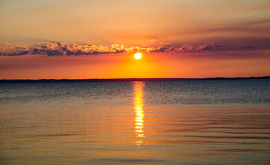 sunset over the river 