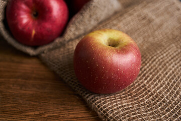 apples on a wooden table vitamins fresh fruits organic