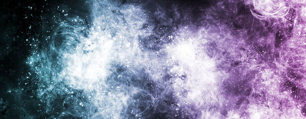 abstract space, colorful nebula, stars and sky