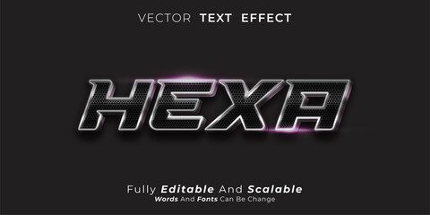 Hexa text effect, Editable three dimension text style