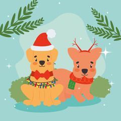 christmas dogs poster