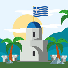 Obraz premium greece building cartel