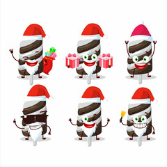 Santa Claus emoticons with gummy candy chocolate milk cartoon character