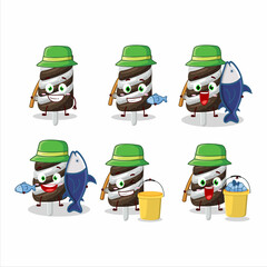 A fisherman gummy candy chocolate milk cartoon picture catch a big fish