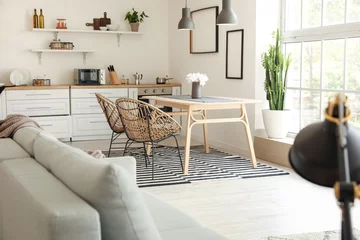 Foto op Plexiglas Studio apartment with contemporary kitchen © Pixel-Shot
