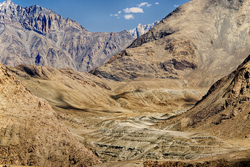 High Dynamic Range - HDR image, Leh ladakh landscape, valley, Jammu and Kashmir, India - obrazy, fototapety, plakaty