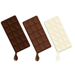 溶ける３種類の板チョコレート