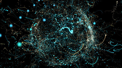 chaotic movement of particles in the form of a sphere. space abstraction