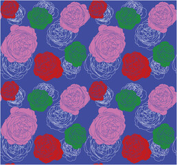 retro style flower seamless wallpaper  pattern