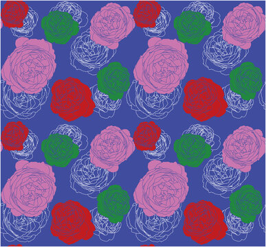 retro style flower seamless wallpaper  pattern