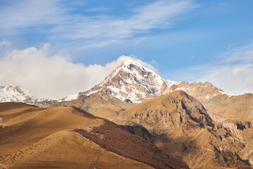 Scenic view of Mount Kazbek