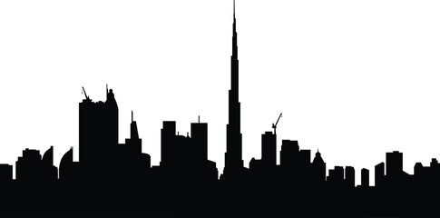 Dubai city skyline silhouette illustration