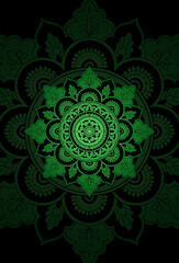 Mandala green color artwork illustration
