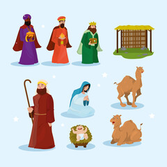 nativity manger items - obrazy, fototapety, plakaty