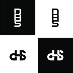 dhs letter initial monogram logo design set