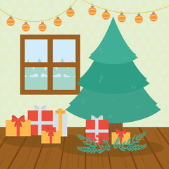 christmas gift and tree