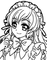 illustration of Coloring book for girls	