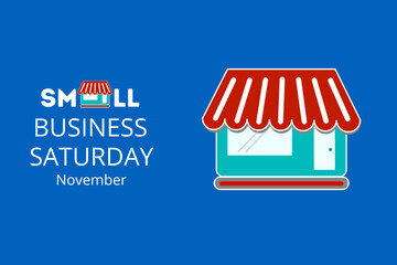 flye or banner or illustration of saturday small business event