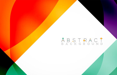 Fototapeta premium Minimal background. Abstract square shape with round corners created with wavy forms. Vector Illustration For Wallpaper, Banner, Background, Landing Page