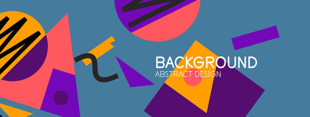 Abstract background with blocks, lines, geometric shapes. Techno or business concept for wallpaper, banner, background, landing page