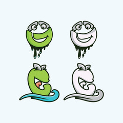 cute character logo icon vector