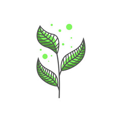 Green Leaves Design Vector Logo