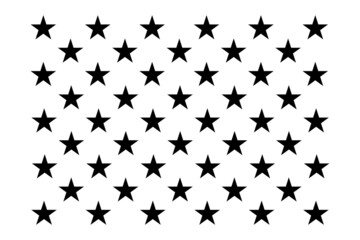 Vector Set of Fifty Stars on White Background