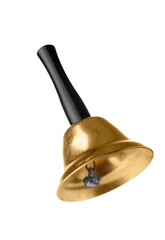 Christmas bell with black handle on white background