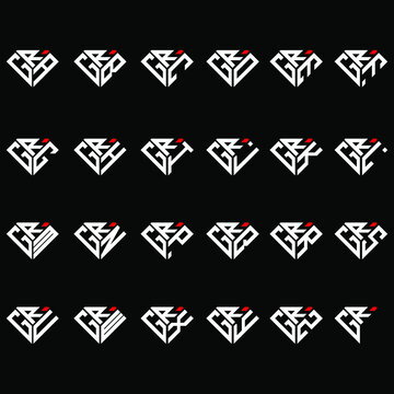 GRA to GRZ letter logo creative design in diamond shape
