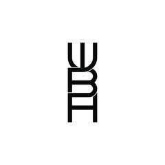wbh letter initial monogram logo design