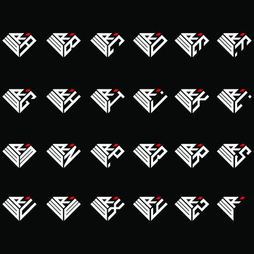 WRA to WRZ letter logo creative design in diamond shape
