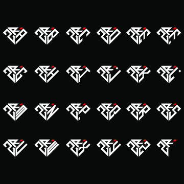 ZRA to ZRZ letter logo creative design in diamond shape
