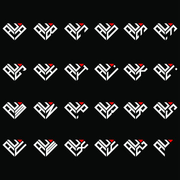 AUA to AUZ letter logo creative design in diamond shape
