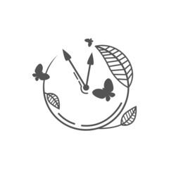 Natural Time Vector Design Logo