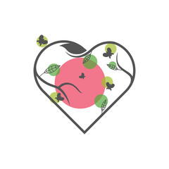 Love Nature Logo Design Vector