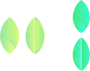 different green leaves vector