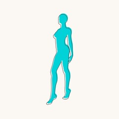 Front view human body silhouette of an adult female