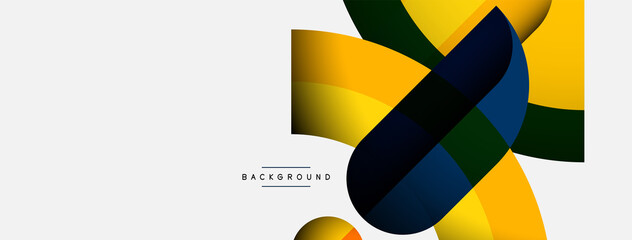 Geometric abstract background. Round shapes, circles, lines composition for wallpaper banner background or landing page