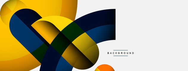 Geometric abstract background. Round shapes, circles, lines composition for wallpaper banner background or landing page