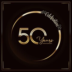 50th anniversary logotype. Golden anniversary celebration emblem design for booklet, leaflet, magazine, brochure poster, web, invitation or greeting card. Vector illustrations. EPS 10