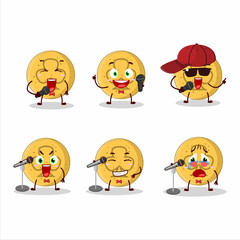 A Cute Cartoon design concept of dalgona candy trefoils singing a famous song